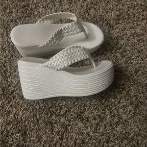 Women's White Wedge Sandals